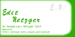 edit metzger business card
